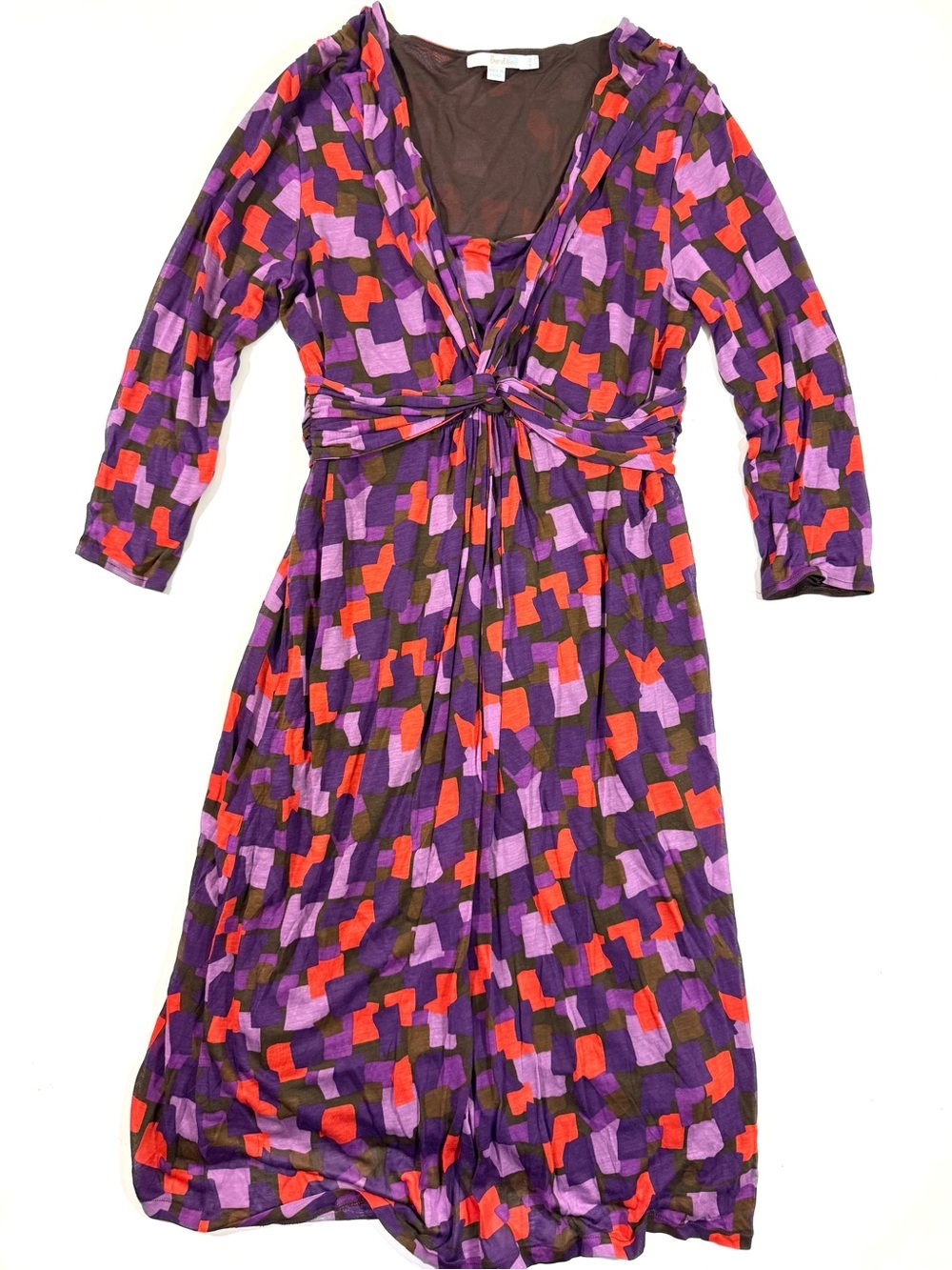 Boden Double Layer Knot Front Knee Length Dress - Picture 1 of 6